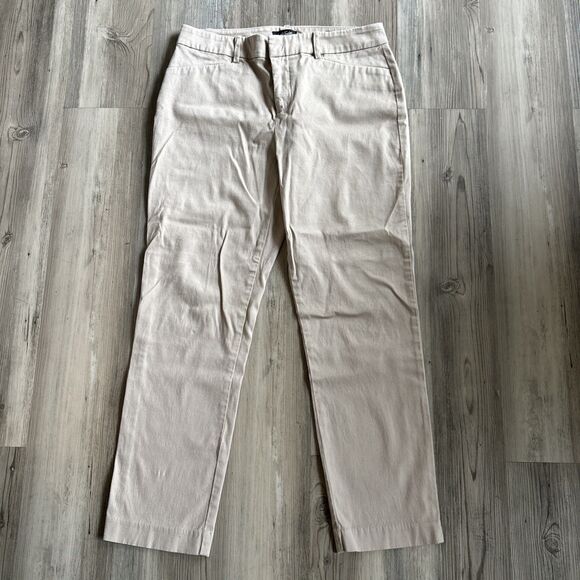 Lord & Taylor KELLY ANKLE Longueur Cheville beige textured pants - Size 8 - Picture 1 of 7